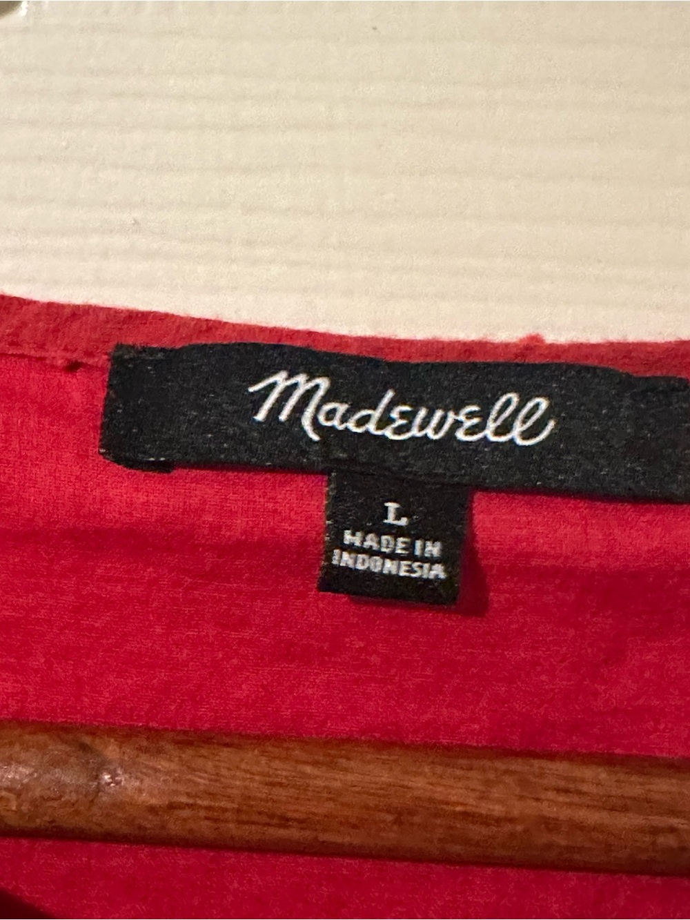 Madewell Red Tiered Midi Dress with Tie Sleeves - Picture 8 of 11